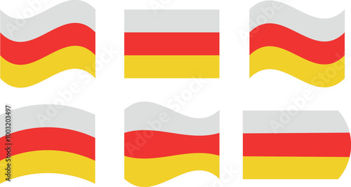 Set of 6 flags of south ossetia Free Download Set of 6 flags of south ossetia - GFXLoad