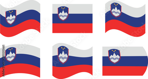 Set of 6 flags of slovenia Free Download Set of 6 flags of slovenia - GFXLoad