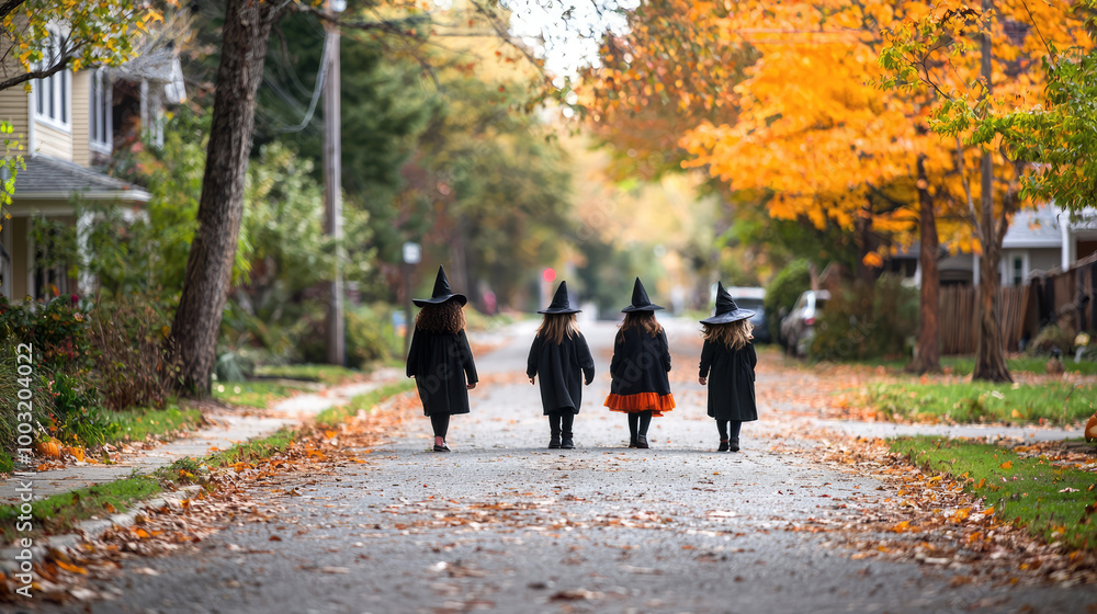Obraz premium kids halloween costume get ready to walk out for trick or treat 