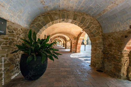 Picturesque medieval town of Monells. Girona, Costa Brava. Catalonia. Spain photo