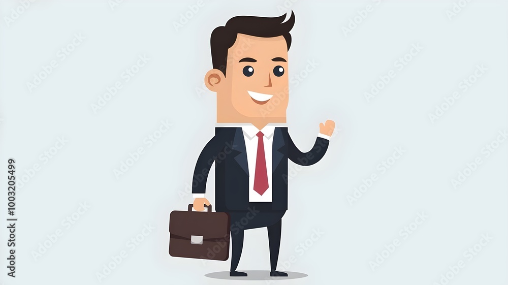Illustration of a businessman in a suit with a briefcase Illustration of a businessman in a suit with a briefcase