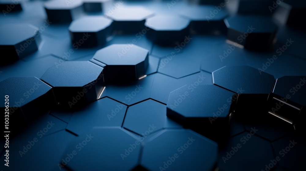 A futuristic, black background with tiles. Polished tiles with 3D Diamond Shaped blocks. A futuristic, black background with tiles. Polished tiles with 3D Diamond Shaped blocks.