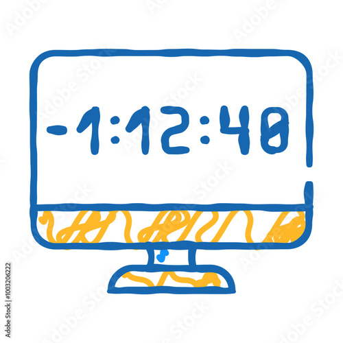 countdown video conference doodle icon sketch vector. countdown video conference sign. isolated symbol illustration photo