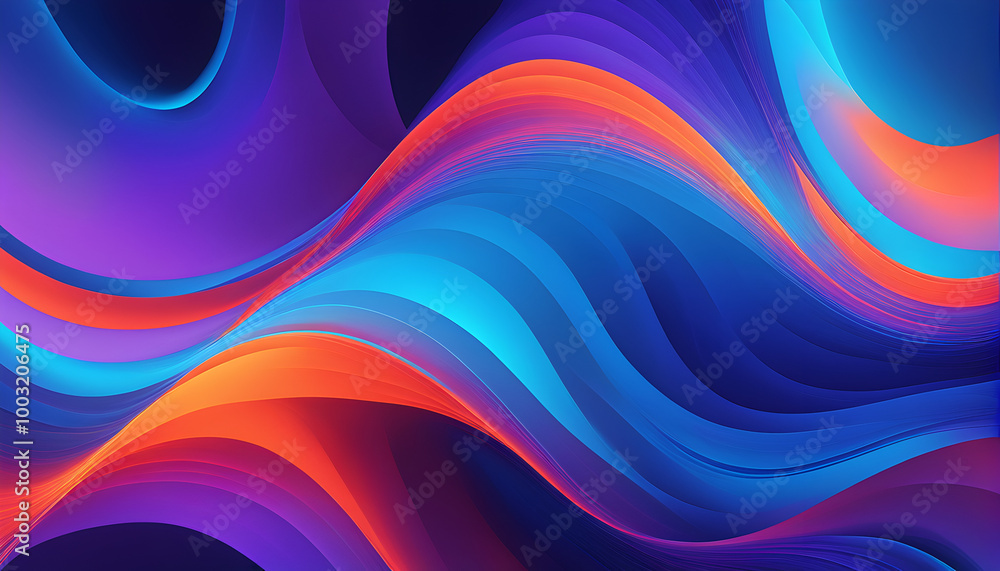 Vibrant Wave-Like Abstract Artwork Vibrant Wave-Like Abstract Artwork
