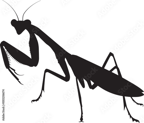 Praying Mantis silhouette vector illustration