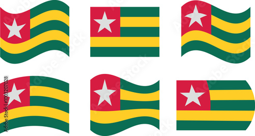 Set of 6 flags of togo