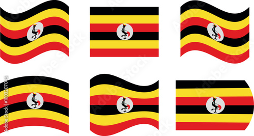 Free Download Set of 6 flags of uganda - GFXLoad