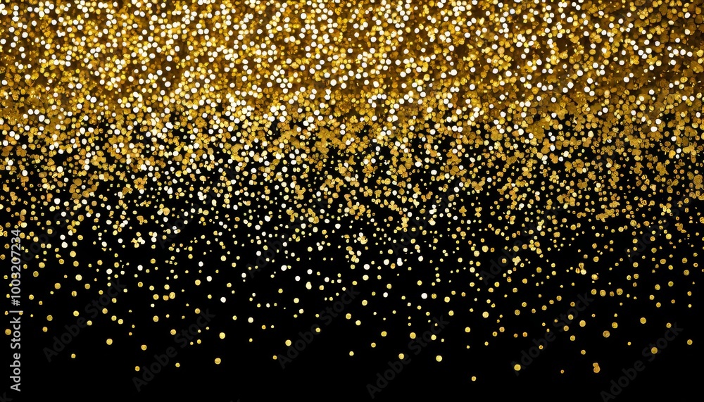 Gold Glitter on Black Background Featuring Sequin Pattern Texture Gold Glitter on Black Background Featuring Sequin Pattern Texture