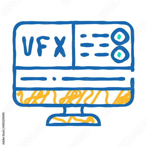 special video effects doodle icon sketch vector. special video effects sign. isolated symbol illustration