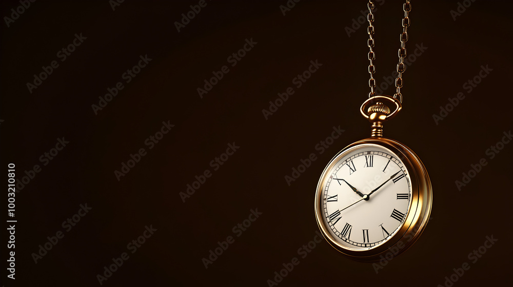 A dark brown background with an old-fashioned pocket watch hanging from a thin chain. Pocket watch on a brown background.
A dark brown background with an old-fashioned pocket watch hanging from a thin chain. Pocket watch on a brown background.