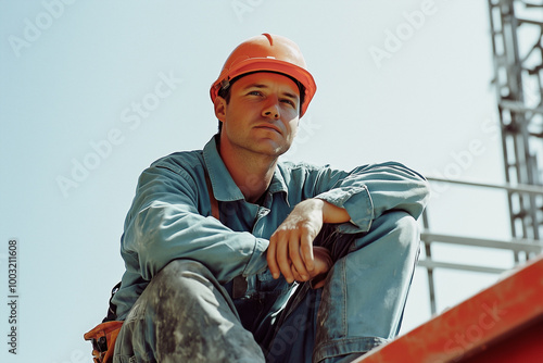 Construction Worker Taking a Break