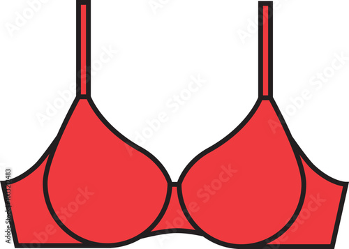 Bra Red color female Underwear icon.