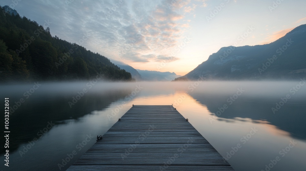 This wallpaper is a straight flat simplistic rectangular dock on a lake. There are beautiful sunrises and fogs in the background, as well as calm water. This wallpaper is a straight flat simplistic rectangular dock on a lake. There are beautiful sunrises and fogs in the background, as well as calm water.