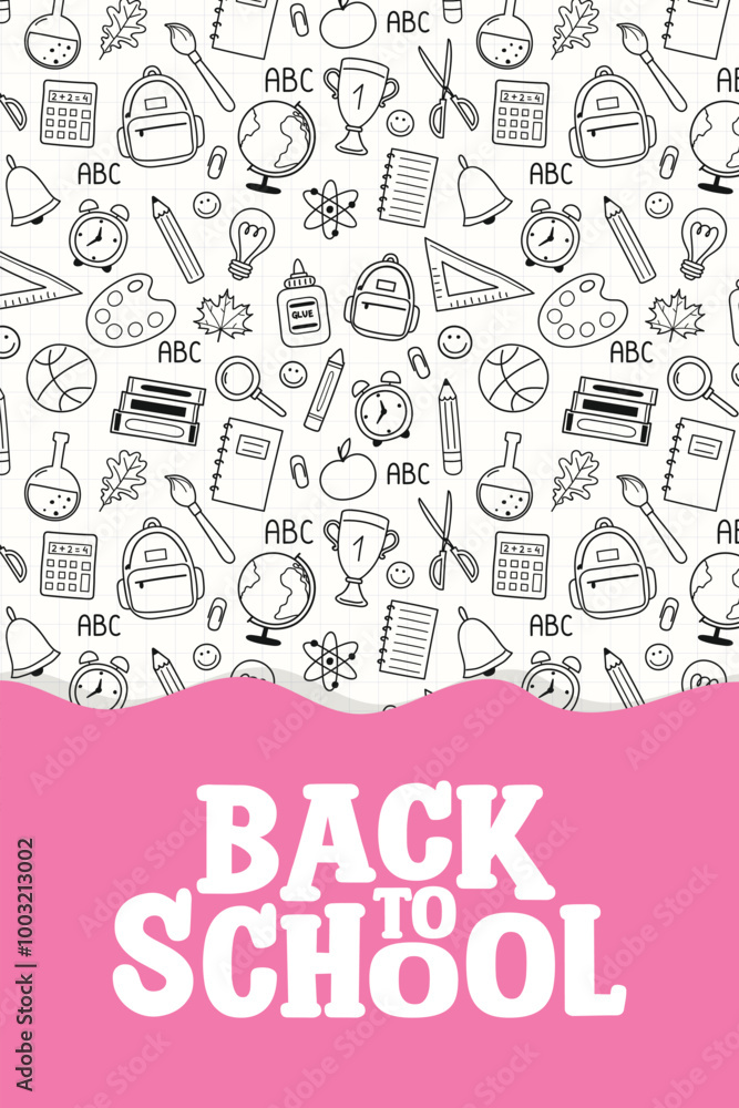 Back to school background with hand drawn elements. Vector illustration Back to school background with hand drawn elements. Vector illustration