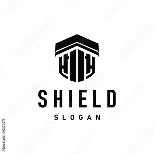 Simple Minimalist Security Shield Logo Design Vector Illustration Template