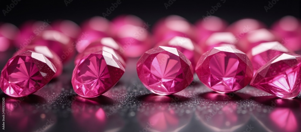 Collection of Pink Diamonds Displayed Against a Pink Background Collection of Pink Diamonds Displayed Against a Pink Background