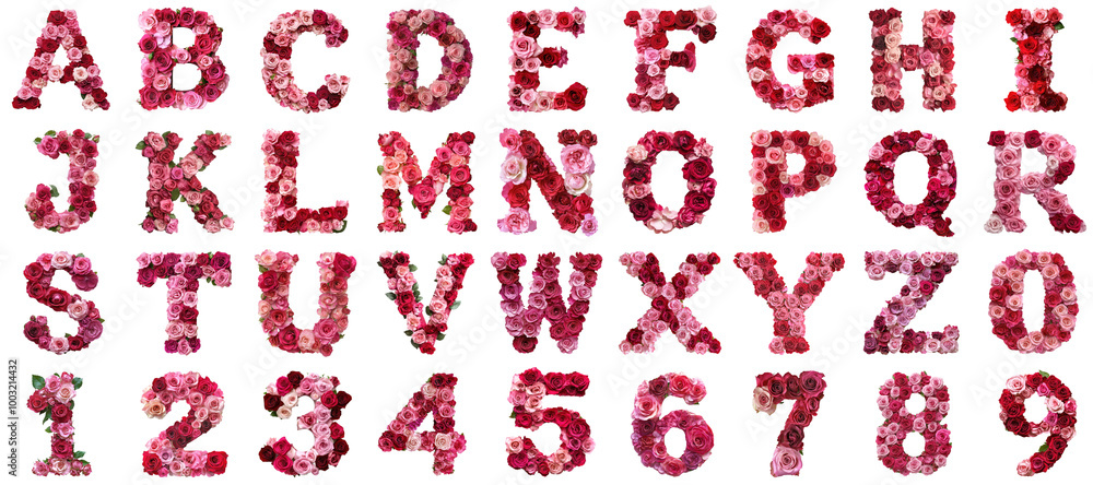 Alphabet rose flower png isolated set in 3d transparent using for presentation. Alphabet rose flower png isolated set in 3d transparent using for presentation.