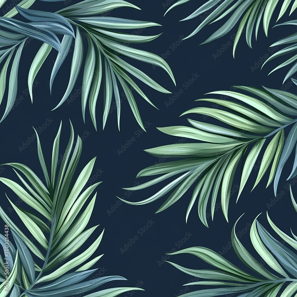Modern illustration of palm leaves seamless pattern background. Beach seamless pattern wallpaper. Modern illustration of palm leaves seamless pattern background. Beach seamless pattern wallpaper.