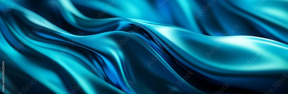 Fototapeta premium Dynamic fluid curves with steel blue, very dark blue, and cadet blue colors.