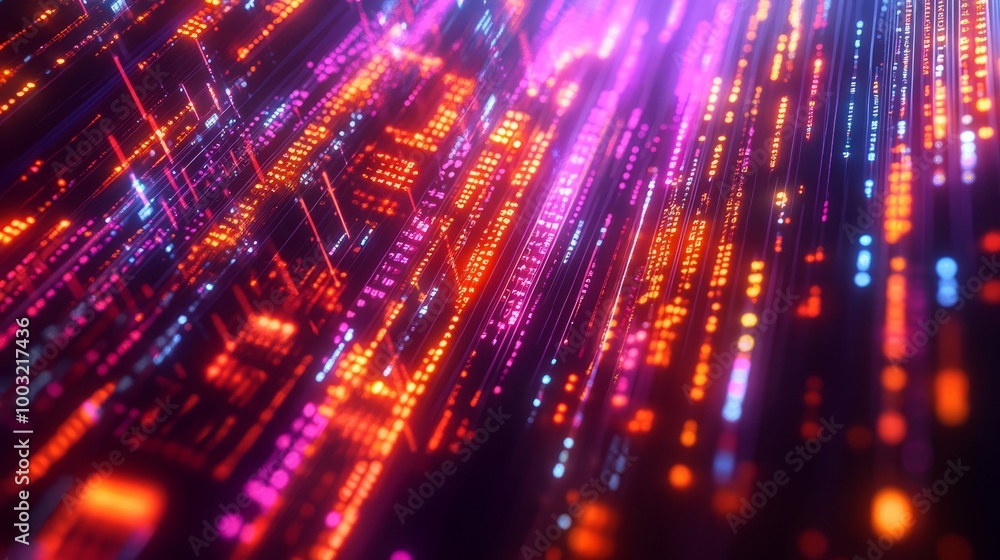 Obraz premium Blockchain network background