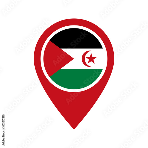 Free Download Western Sahara flag location icon - GFXLoad