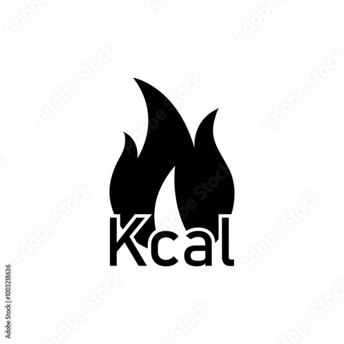 Burning calories. Dieting. Deficit. Calorie sign. Kilocalorie icon with a flame.