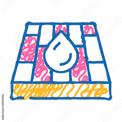 waterproof layer floor doodle icon sketch vector. waterproof layer floor sign. isolated symbol illustration