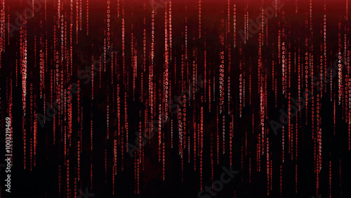 Binary code with numbers moving on the screen. Digital age. Binary algorithm, data code, decryption and encoding. Matrix background of numbers. Vector illustration.