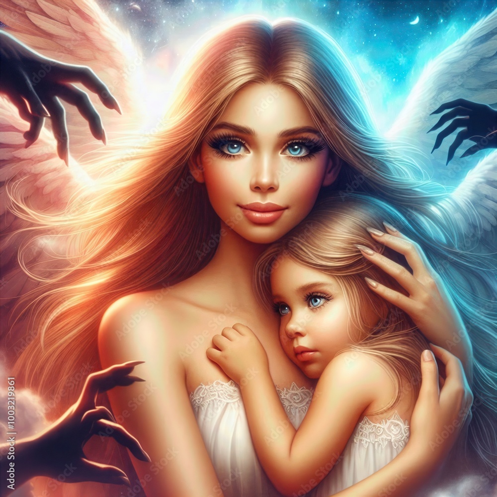 Mother and Child Angelic Embrace