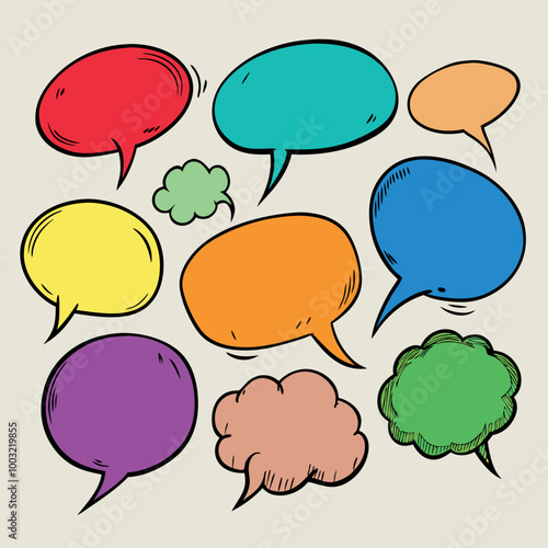 set of comic speech bubbles