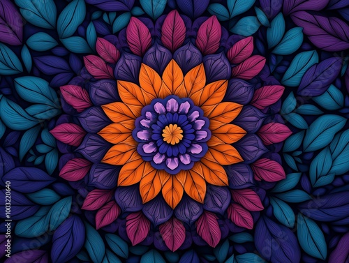 Abstract floral Mandala with illustration design.