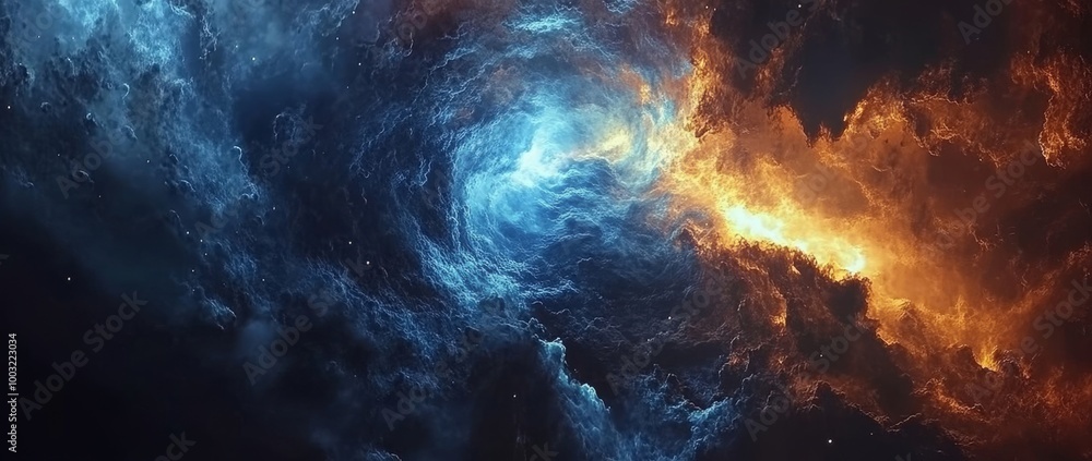 Fototapeta premium Galaxy design realistic image, colorful illustrations of galaxies, supernovas, stars and planets in the universe. Abstract colorful wallpaper 21:9 , Galaxy design realistic image.