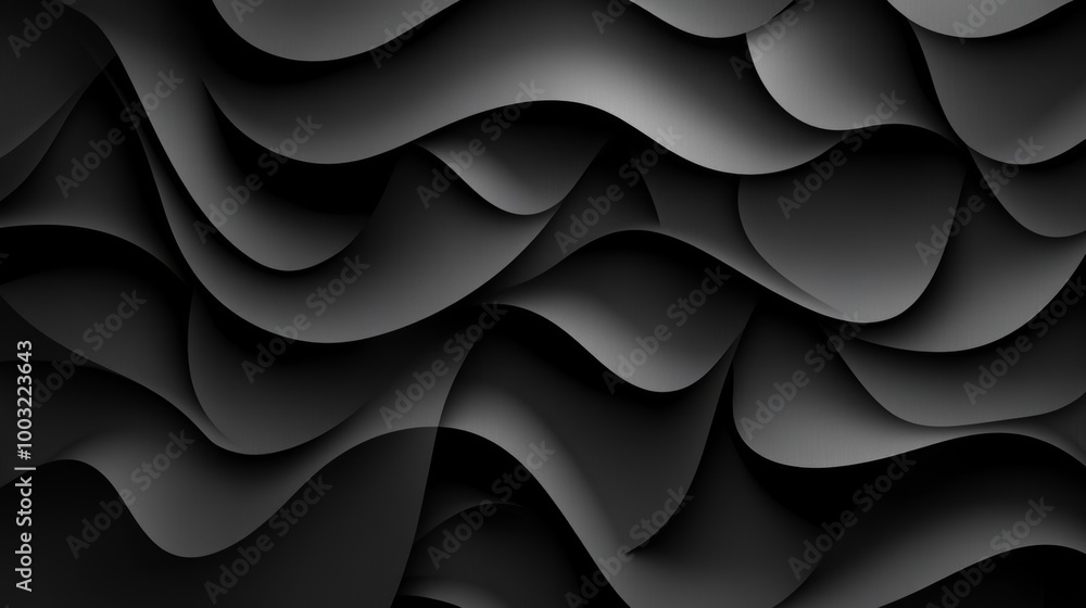 Dark background with wavy interlaced textures Dark background with wavy interlaced textures