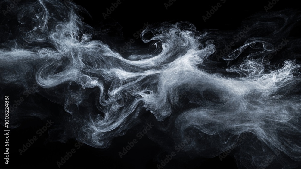 Fototapeta premium The wallpaper shows abstract shapes from mist hints of hidden realms