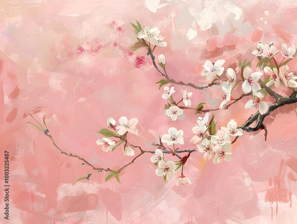 Cherry blossom on light pink background. Cherry blossom on light pink background.