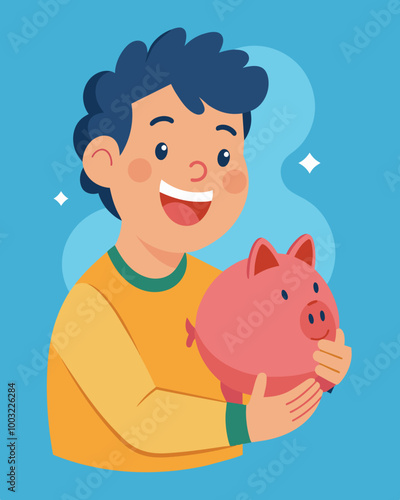 A person feeling a sense of relief and security knowing that they have an emergency savings fund as a safety net for any future crises.. Vector illustration