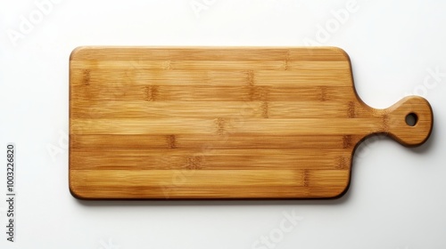 Wooden cutting board on white background