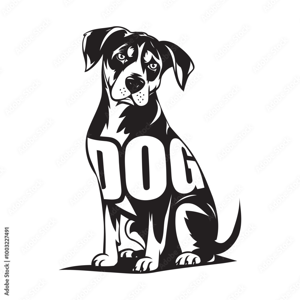 Creative Dog Wordmark Logo Icon Vector with Negative Space Creative Dog Wordmark Logo Icon Vector with Negative Space