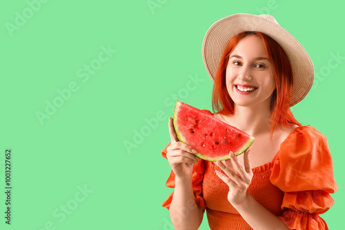 Young woman with fresh wate...