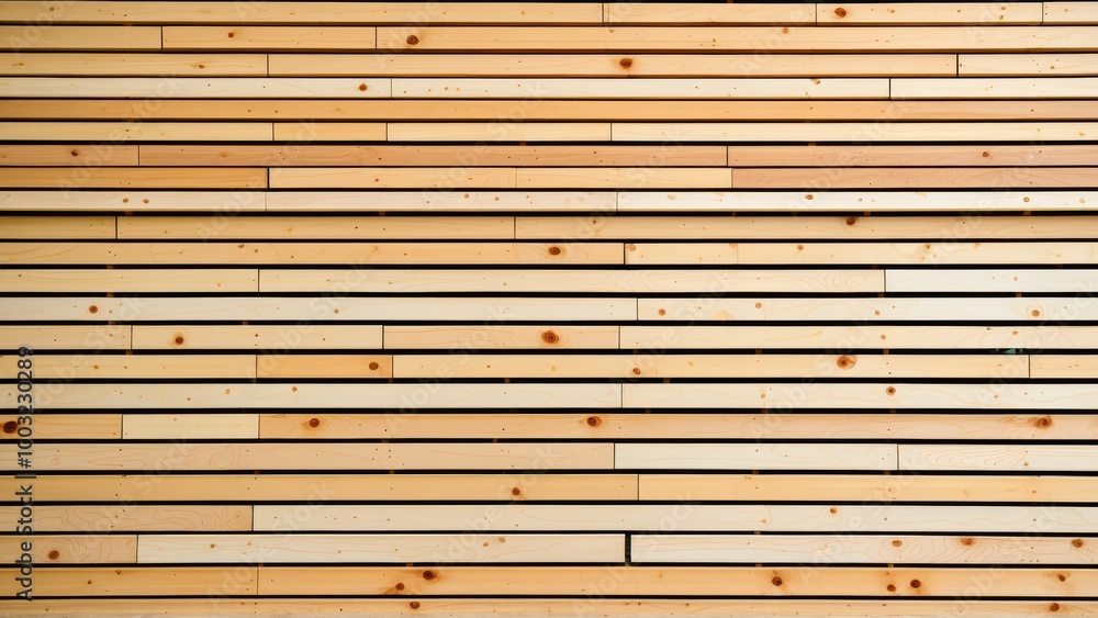 Wooden Wall with Horizontal Slats for Modern Facade Design