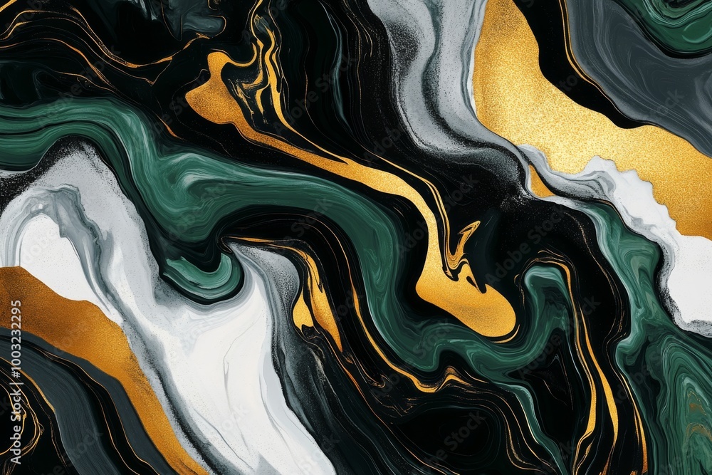 Obraz premium The background is a mesmerizing gold golden abstract fluid background texture with a yellow liquid gold motion flow pattern.