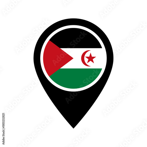 Free Download Western Sahara flag location icon - GFXLoad