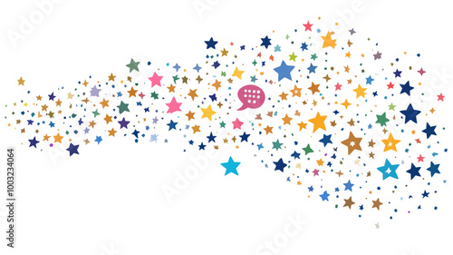 Abstract Starry Dialogue Cloud in Space with Line and Point Connection for Business Communication Concept