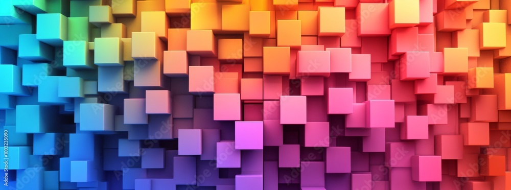 3d gloss texture wall with bright geometric pastel colors, background banner illustration panorama, textured wallpaper (generative AI)