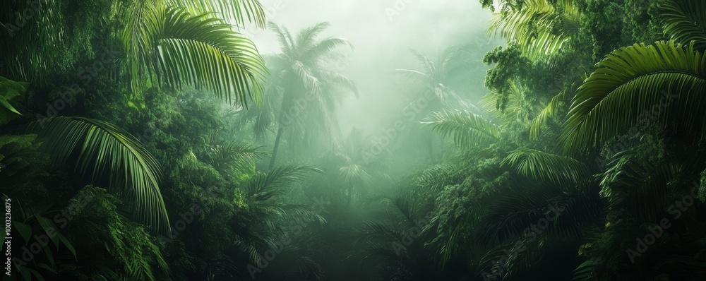 Retro wallpaper style with watercolor jungle landscape. Retro wallpaper style with watercolor jungle landscape.