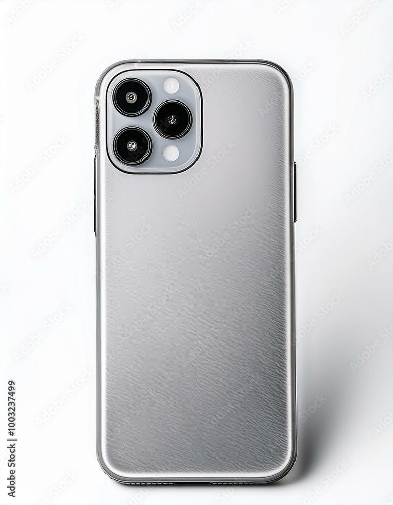Silver smartphone on white Silver smartphone on white