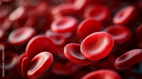 Illustration of red blood cells erythrocytes