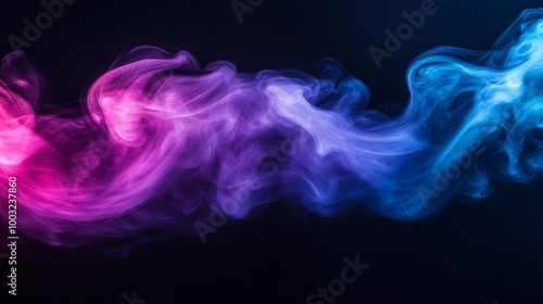 Colorful smoke on black background, abstract