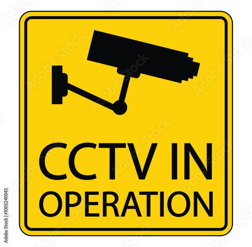 CCTV Surveillance Warning Sign Graphic Design