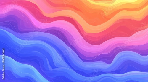 Colorful gradient wallpaper made of wavy shapes